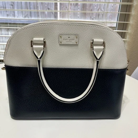 Kate spade Wellesley grove street black and white leather shoulder bag. - Picture 1 of 6